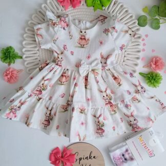 Sukienka bawełniana zajączki
