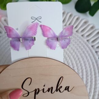 Fioletowe spinki motylki