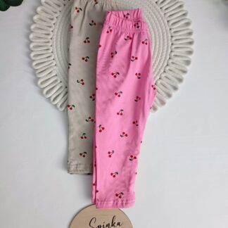 Legginsy wisienki-dwa kolory