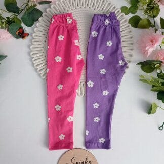 Legginsy jersey w kwiatki-dwa kolory