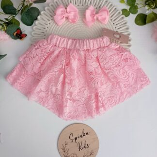 Spódniczko - spodenki koronkowe różowe