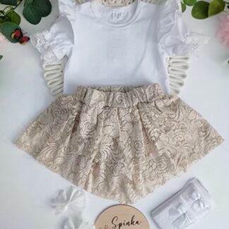Spódniczko-spodenki koronkowe beżowe
