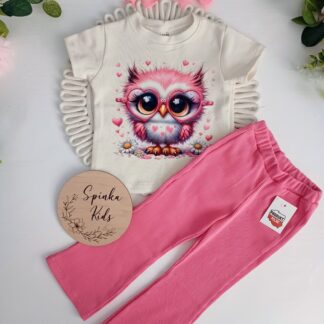 Komplet bluzka i dzwony sówka