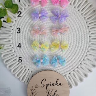 Spinki tiulowe z kuleczkami