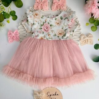 Sukienka tiulowa z kwiatową górą