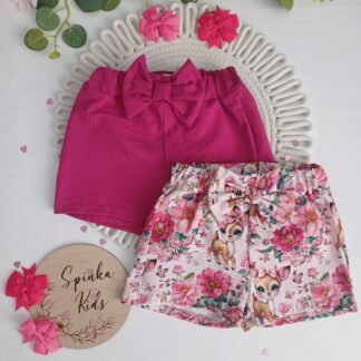 Szorty w print sarenki i róże od Zula Handmade rozm. 134