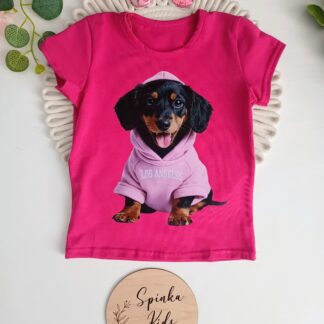 T-shirt piesek różowy