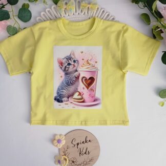 T-shirt kotek cytrynowy