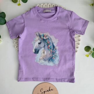 T-shirt koń na fiolecie