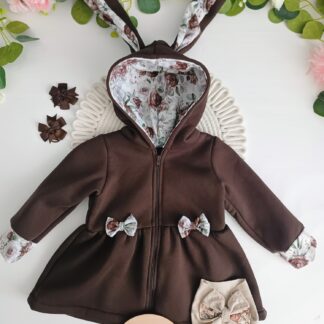 Bluza/płaszczyk z uszami czekoladowy brąz