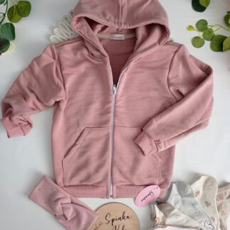 Bluza z kapturem pudrowy róż