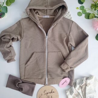 Bluza z kapturem gładka beż