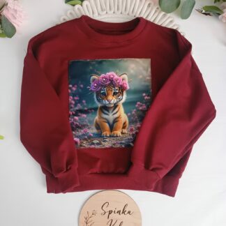 Bordowa bluza tygrysek
