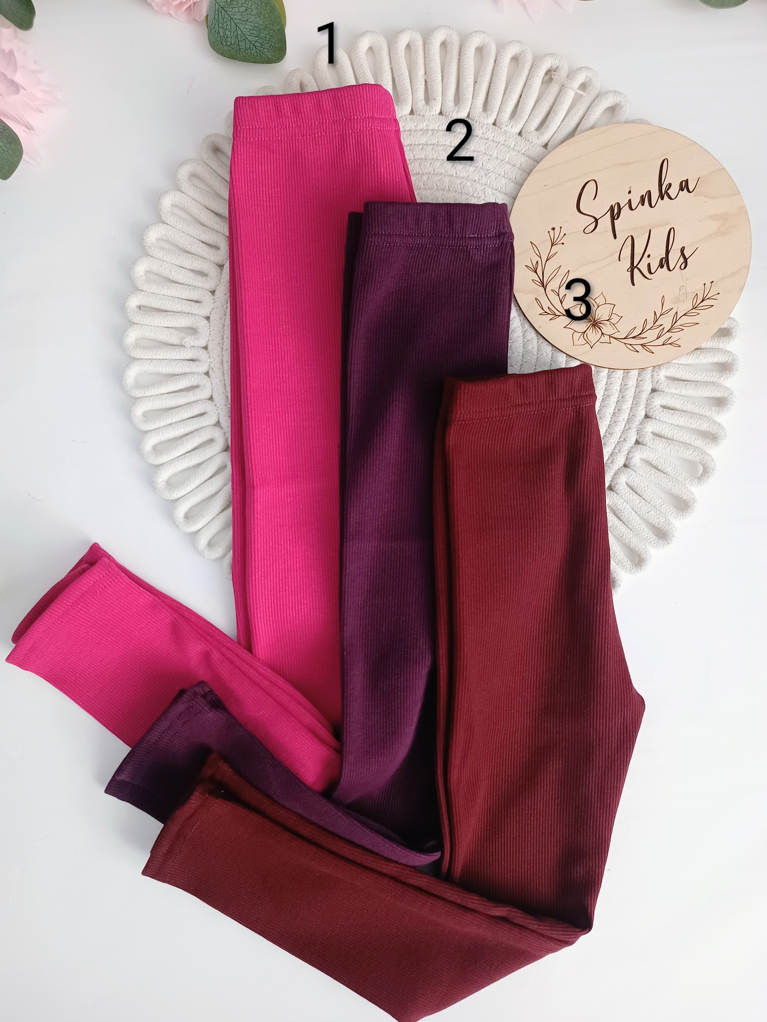 Legginsy bawełniane prążek