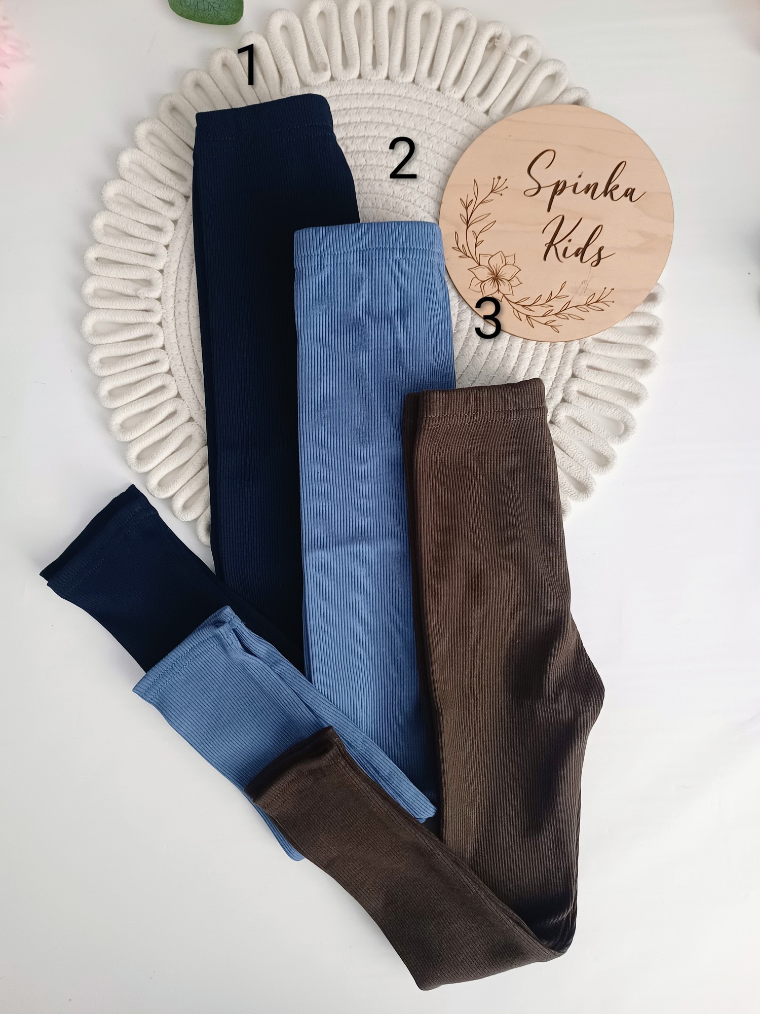 Legginsy bawełniane prążek
