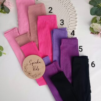 Legginsy bawełniane prążek