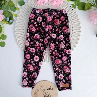 Legginsy welurowe kwiaty Zuzi Handmade