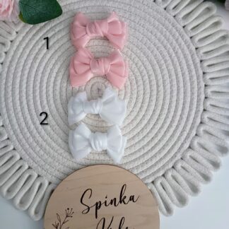 Błyszczące spinki kokardki dwa kolory