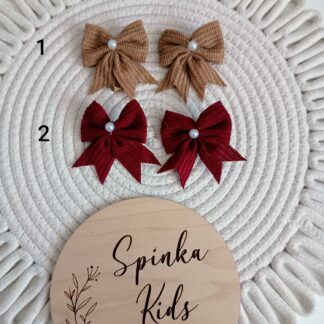 Spinki kokardki z perełką