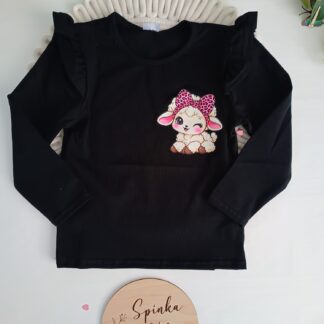 Bluzeczka z owieczką -Zula Handmade czarna