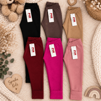 Legginsy bawełna dresówka ocieplane meszkiem